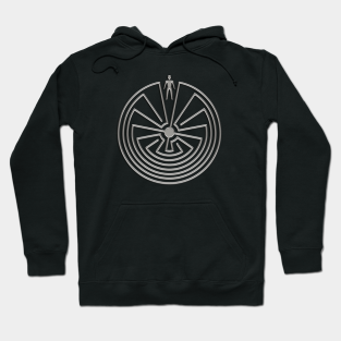 Symbol Hoodie - MAN IN THE MAZE - metal SILVER style Symbol by EDDArt